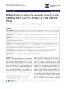 Determinants of cigarette smoking among school adolescents in eastern Ethiopia: a cross-sectional study