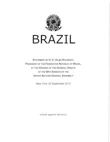 Discours de la présidente du Brésil Dilma Rousseff sur le neutralité du net