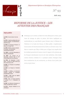 IFOP : Réforme de la justice - Les attentes des Français