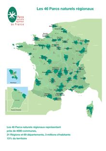 Les 46 parcs naturels régionaux francais