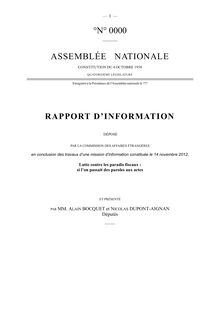 rapport d Alain Bocquet et Nicolas Dupont Aignan sur la fraude fiscale