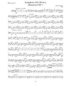 Partition basson 1, Symphony No.11  Latin , A minor, Rondeau, Michel par Michel Rondeau