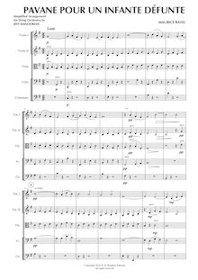Partition compléte et parties, Pavane pour une infante défunte par Maurice Ravel