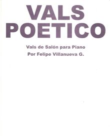 Partition complète, Vals poético, Vals de salón para piano, G♭ major