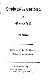 Partition Complete Libretto, Orpheus og Eurydike, Orpheus und Euridice