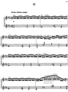 Partition Etude No.12 en Db Major, 15 Etudes de Virtuosité, 15 Virtuosity Studies