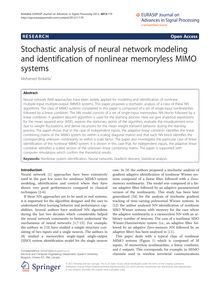 Stochastic analysis of neural network modeling and identification of nonlinear memoryless MIMO systems
