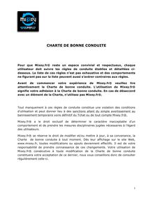 CHARTE DE BONNE CONDUITE