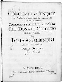 Partition violons I (400 dpi greyscale), 12 Concertos à cinque, Op.7