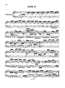 Partition No.4 en E♭ major, BWV 815, 6 French , Bach, Johann Sebastian par Johann Sebastian Bach