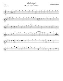 Partition ténor viole de gambe 1, octave aigu clef, Il Terzo Libro de Madrigali a cinque voci par Salamone Rossi
