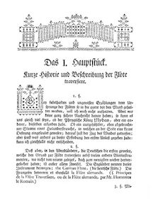 Partition Hauptstück I.-III., Versuch einer Anweisung die Flöte traversiere zu spielen (1752)