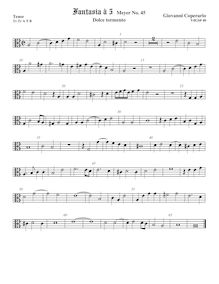 Partition ténor viole de gambe 2, alto clef, Fantasia pour 5 violes de gambe, RC 63