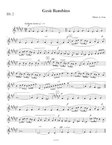 Partition clarinette 2, trompette 2 (B?), Gesù bambino, The Infant Jesus ; Jesu Redemptor ; Christmas Anthem