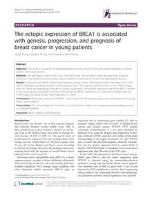The ectopic expression of BRCA1 is associated with genesis, progression, and prognosis of breast cancer in young patients