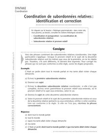 Problèmes fréquents, Coordination de subordonnées relatives : identification et correction
