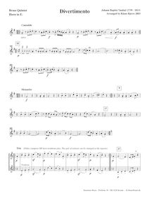 Partition cor en E♭ (alternate), Divertimento, Vanhal, Johann Baptist