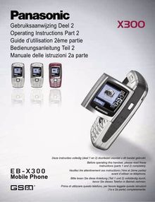 Notice Téléphone portable Panasonic Global  X300