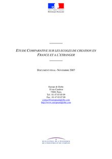 Etude comparative sur les écoles de création en France et à l  étranger - novembre 2007