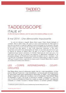 TADDEOSCOPE ITALIE #7 | 9 mai 2014 : Une démocratie impuissante