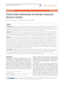 Parent-child relationship of directly measured physical activity
