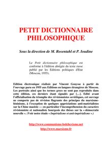 Petit dictionnaire philosophique