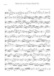 Partition viole de gambe 1, duos pour Two altos, Sonaten für Zwei Bratschen