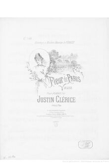 Partition complète, Fleur de Paris, Valse, A major, Clérice, Justin