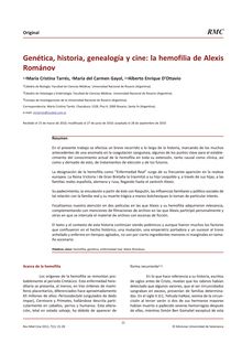 Genética, historia, genealogía y cine: la hemofilia de Alexis Románov