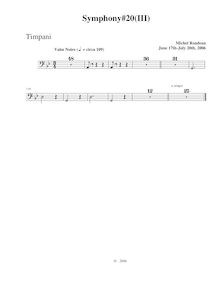 Partition timbales, Symphony No.20, B-flat major, Rondeau, Michel par Michel Rondeau