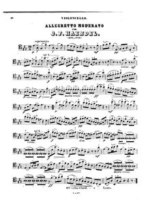 Partition de violoncelle, violon Sonata en A major, HWV 361