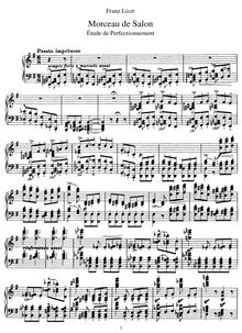 Partition complète (S.142), Morceau de salon, Étude de perfectionnement de la Méthode des méthodes de piano de Fétis