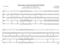 Partition Arrangement pour flûte, violon, violoncelle et piano, this piece intentionally à gauche blank