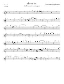 Partition ténor viole de gambe 1, octave aigu clef, Ecce sacerdos magnus