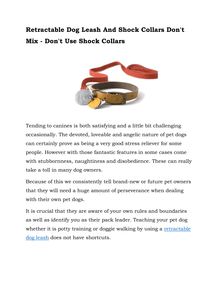 More Harm Than Good - Do Not Utilize Shock Collars On Pet Dogs