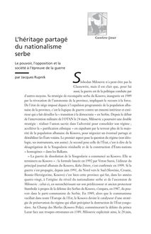 L héritage partagé du nationalisme serbe - article ; n°1 ; vol.4, pg 14-21
