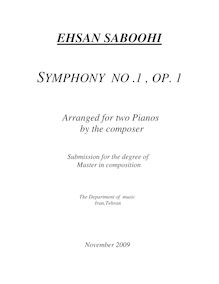 Partition complète, Symphony No.1, Op.1, Saboohi, Ehsan
