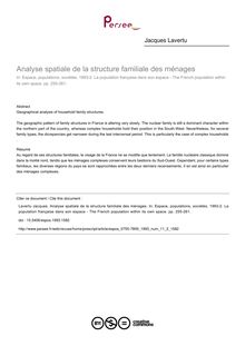 Analyse spatiale de la structure familiale des ménages - article ; n°2 ; vol.11, pg 255-261