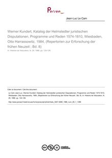 Werner Kundert, Katalog der Helmstedter juristischen Disputationen, Programme und Reden 1574-1810, Wiesbaden, Otto Harrassowitz, 1984, (Repertorien zur Erforschung der frühen Neuzeit ; Bd. 8)  ; n°1 ; vol.29, pg 124-126