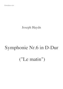 Partition contrebasse solo, Symphony No.6 en D major, "Le Matin" ; Sinfonia No.6