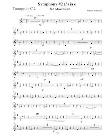 Partition trompette 2 (C), Symphony No.2, E minor, Rondeau, Michel par Michel Rondeau