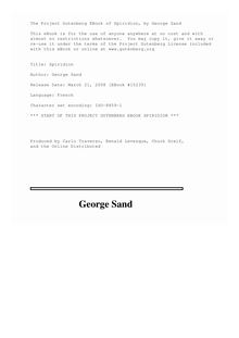 Spiridion par George Sand