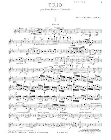 Partition de violon, Piano Trio, Lekeu, Guillaume