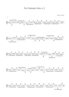 Partition complète, Fantasia No.2 pour Solo clarinette, De Boni, Marco