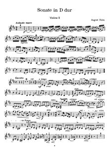 Partition violon 2 , partie, 3 sonates, D major, Halm, August par August Halm