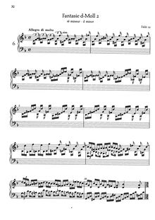 Partition complète, Fantasie en D Minor, Fantasie d-moll, D minor