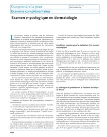 Examens complémentaires - Examen mycologique en dermatologie