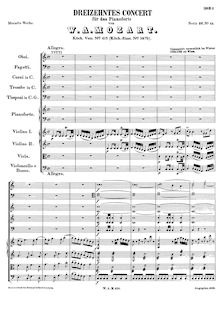 Partition , Allegro, Piano Concerto No.13, C major, Mozart, Wolfgang Amadeus