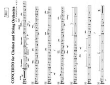 Partition Basses, Concerto pour clarinette et cordes, B-flat major