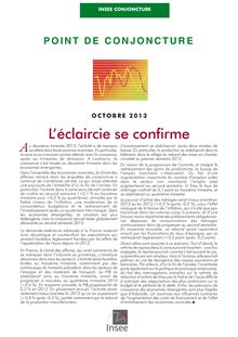 INSEE : Point de conjoncture - Octobre 2013